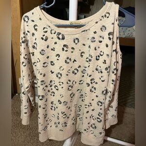 Democracy Beige Animal Print Sweater